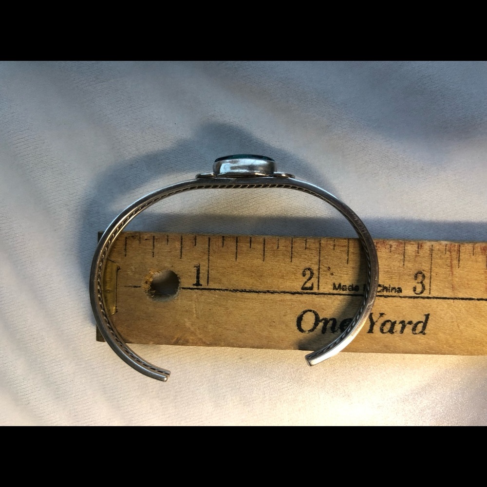 Turquoise And Solid Silver Bangle Bracelet - image 6